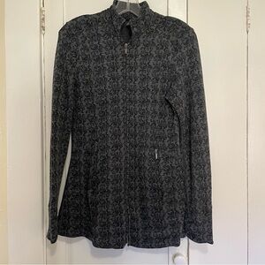 Ibex gray and black merino wool Patterned jacket Juliet tunic medium